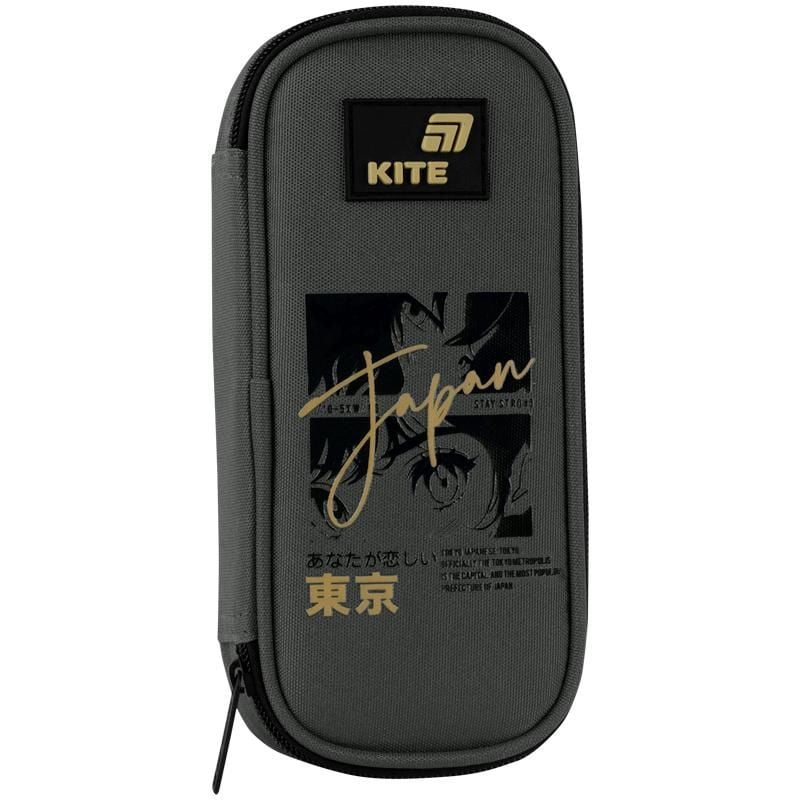 Пенал 1 відділення Tokyo Vibe сірий K26-662-14 Kite