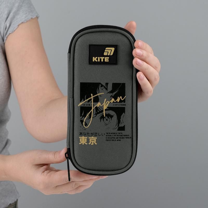 Пенал 1 відділення Tokyo Vibe сірий K26-662-14 Kite