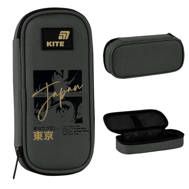 Пенал 1 відділення Tokyo Vibe сірий K26-662-14 Kite