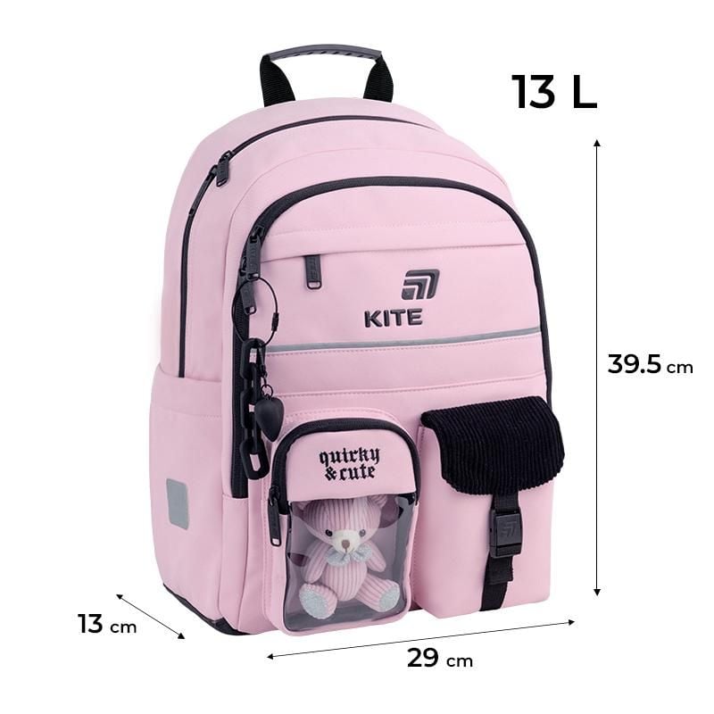 Рюкзак 13 л 6-10 років Quirky&Cute рожевий K26-584M-1 Kite