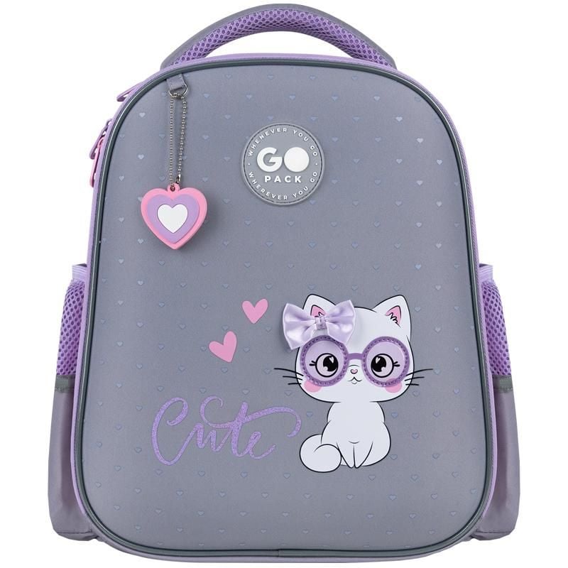 Рюкзак каркасний Education 12 л 6-8 років Cute Cat сіро-бузковий GO26-165S-3 Go-Pack