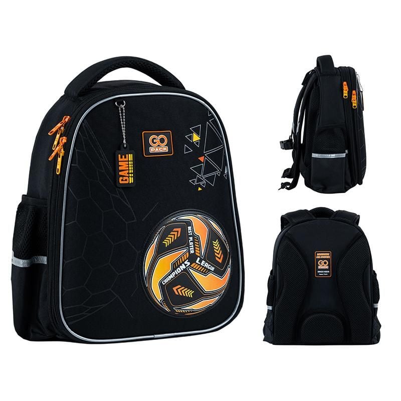 Рюкзак напівкаркасний Education 12 л 6-8 років It`s a Goal Time чорний GO25-165S-3 Go-Pack