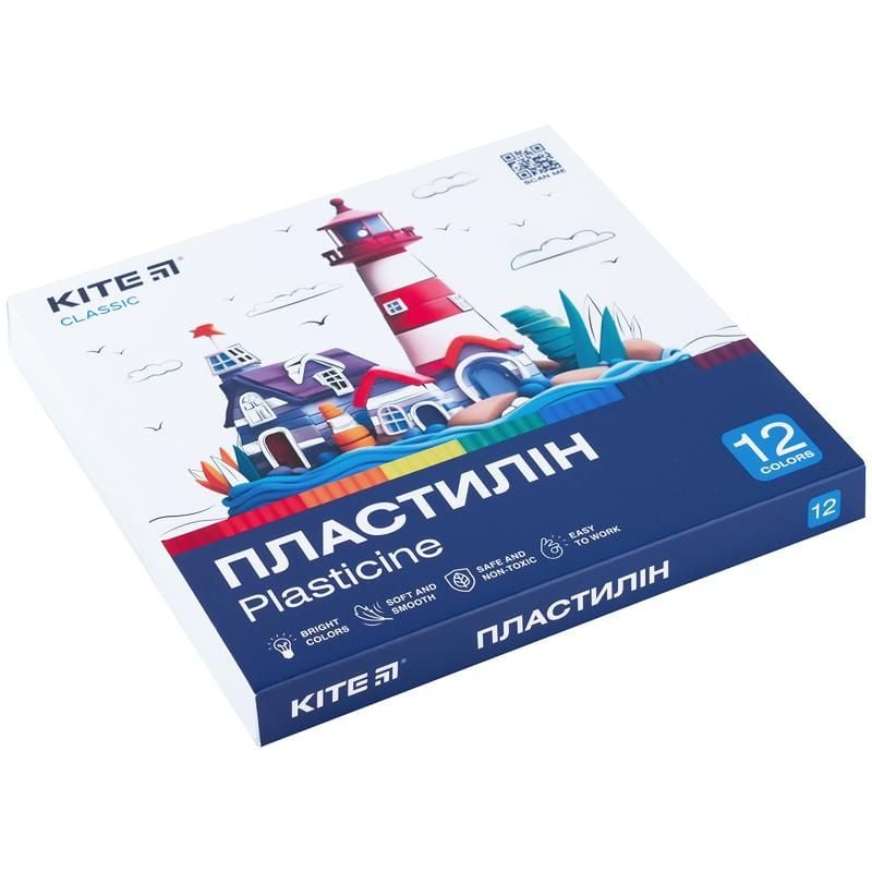 Пластилін 12 кол 240 г Classic K-1086 Kite