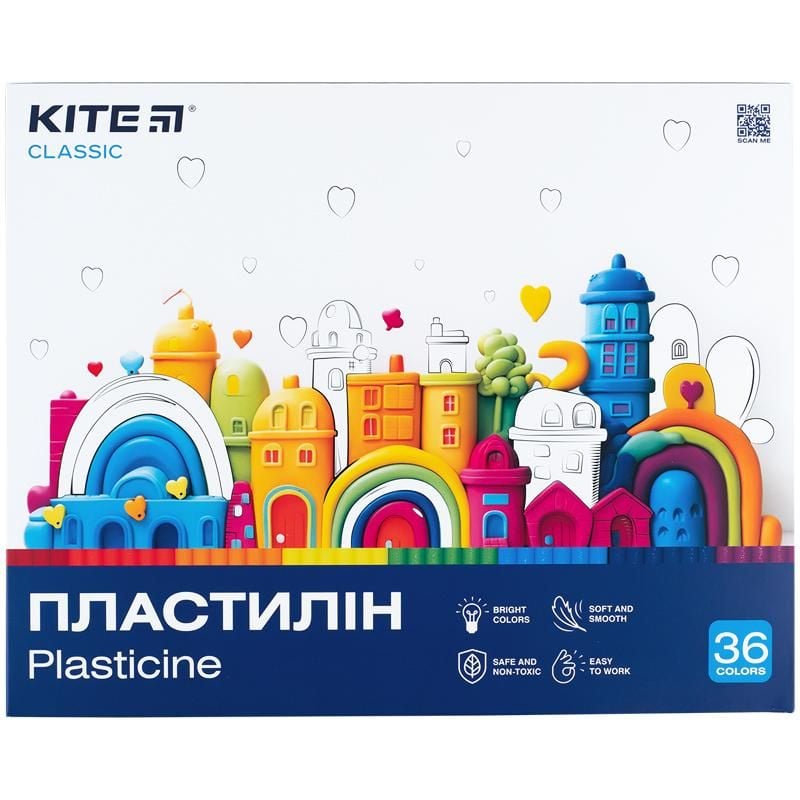 Пластилін 36 кол 720 г Classic K-078 Kite