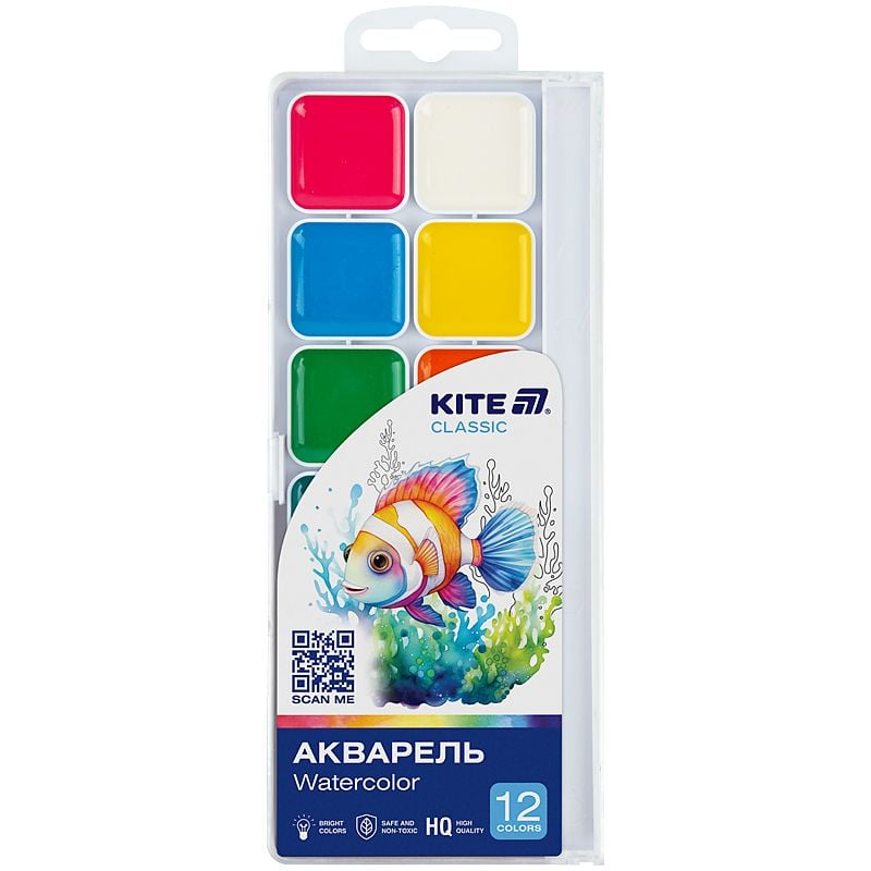 Фарби акварельні 12 кол Classic K-061 Kite
