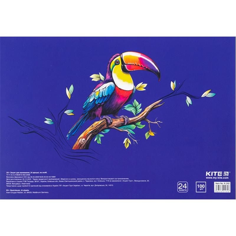 Альбом для малювання 24 арк скоба Classic K-242 Kite