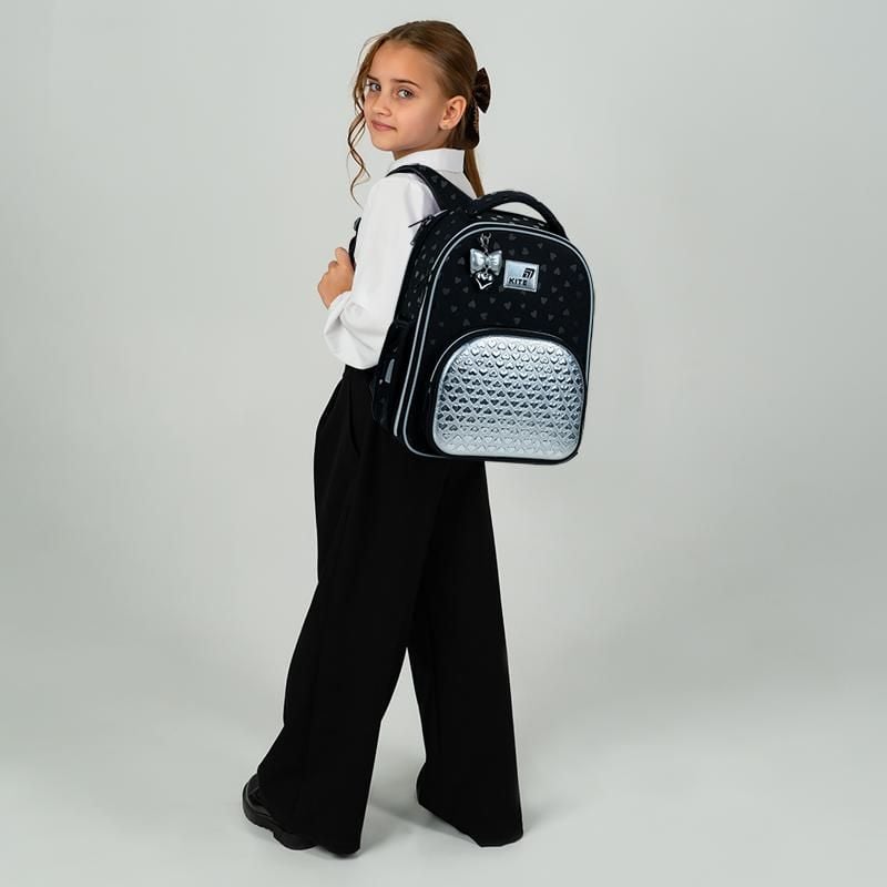 Рюкзак каркасний 12 л 7-10 років Black&Silver K26-556M-2 Kite