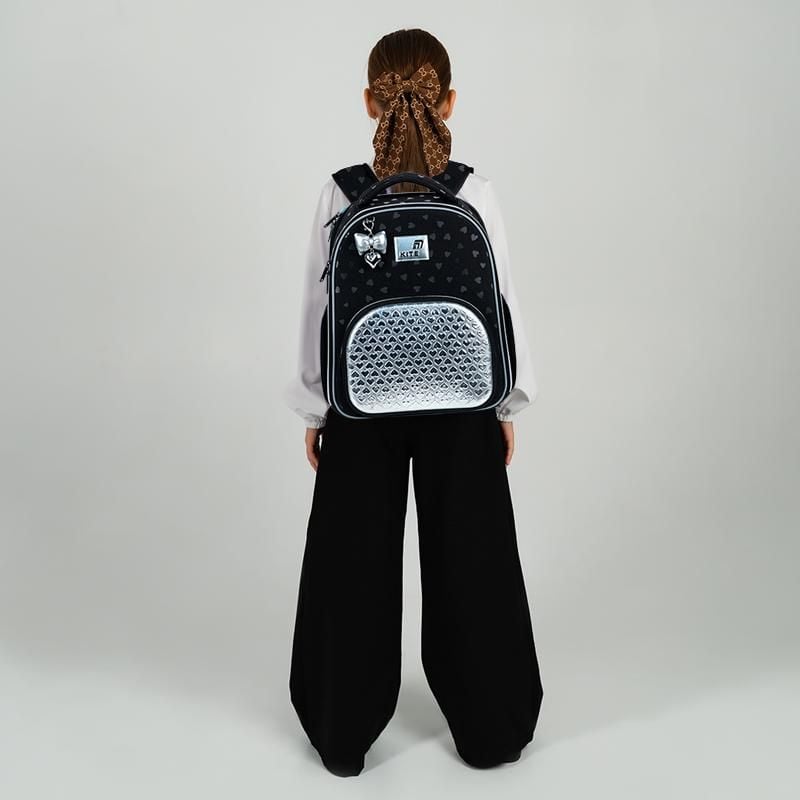 Рюкзак каркасний 12 л 7-10 років Black&Silver K26-556M-2 Kite