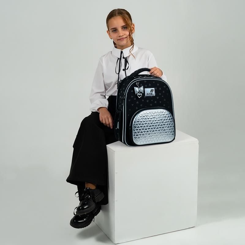 Рюкзак каркасний 12 л 7-10 років Black&Silver K26-556M-2 Kite