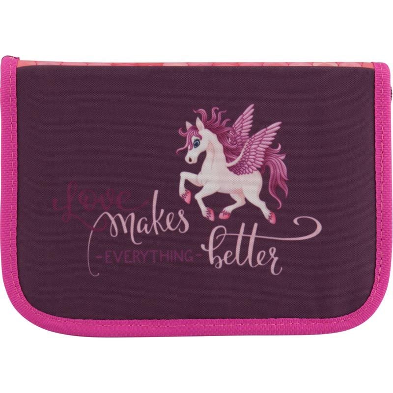 Пенал книжка 1 відділення 2 відворота Єдиноріг K18-624T-2 Kite