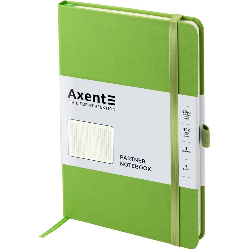 Блокнот Parthner Prime 125*195 мм 96 арк кліт салатовий 8201-04 Axent