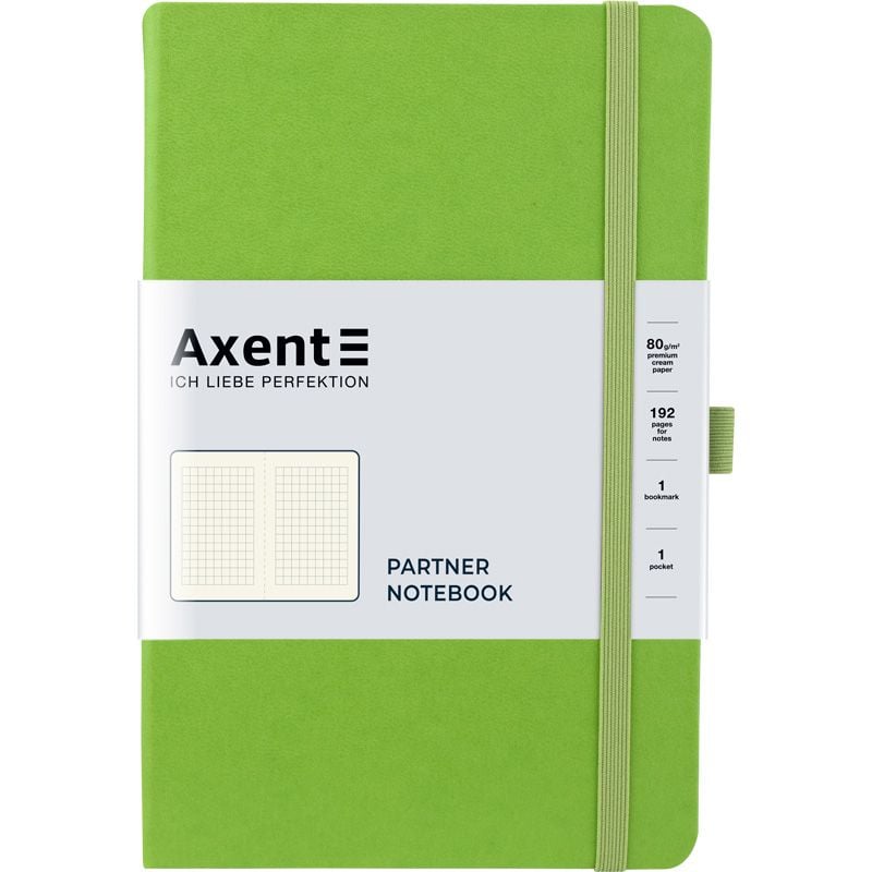 Блокнот Parthner Prime 125*195 мм 96 арк кліт салатовий 8201-04 Axent