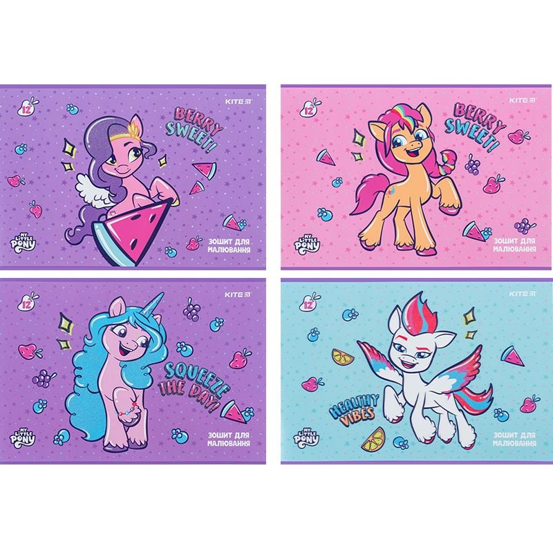 Альбом для малювання 12 арк скоба Little Pony LP24-241 Kite