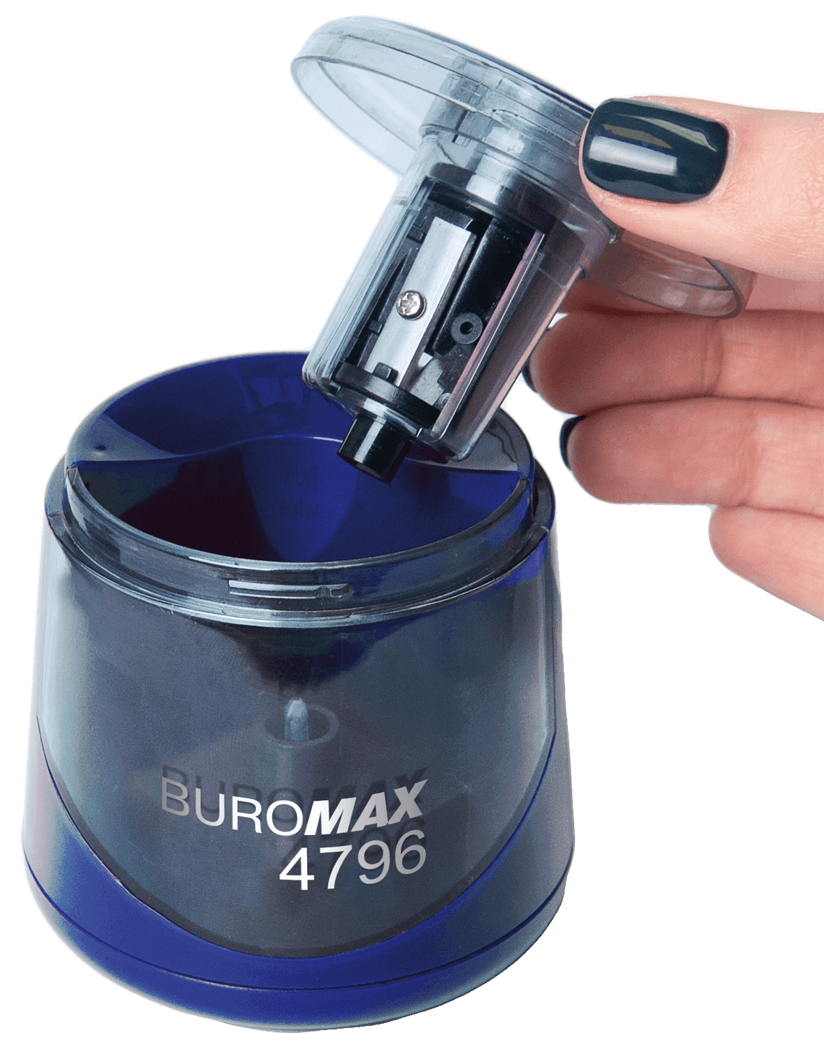 Чинка механічна на батарейках синя BM.4796 BUROMAX