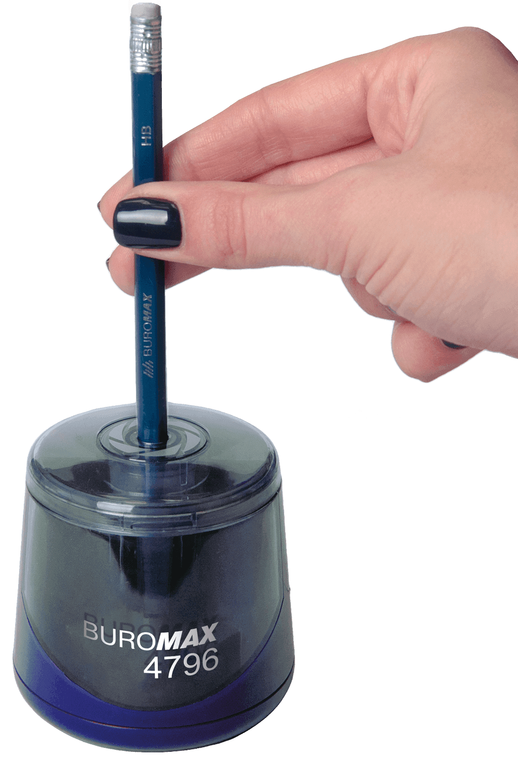 Чинка механічна на батарейках синя BM.4796 BUROMAX