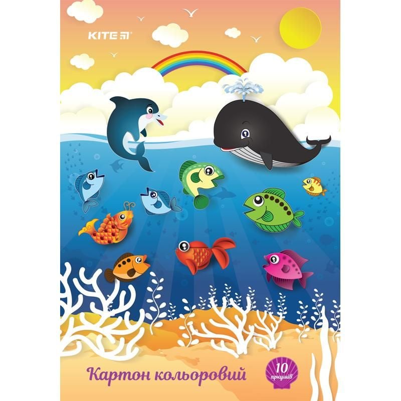 Папір картон кольоровий А4 230 г/м 10 кол 10 арк K17-1255 Kite
