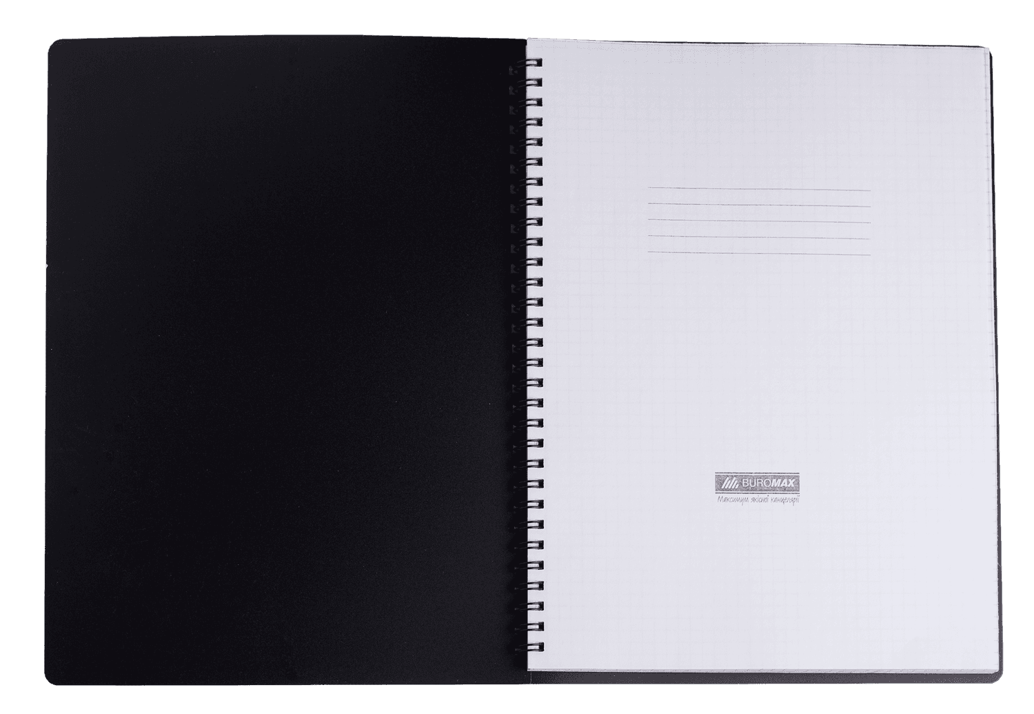 Блокнот Книга А4 на пружині 96 арк пластик обкл Office синя 24451150-02 BUROMAX