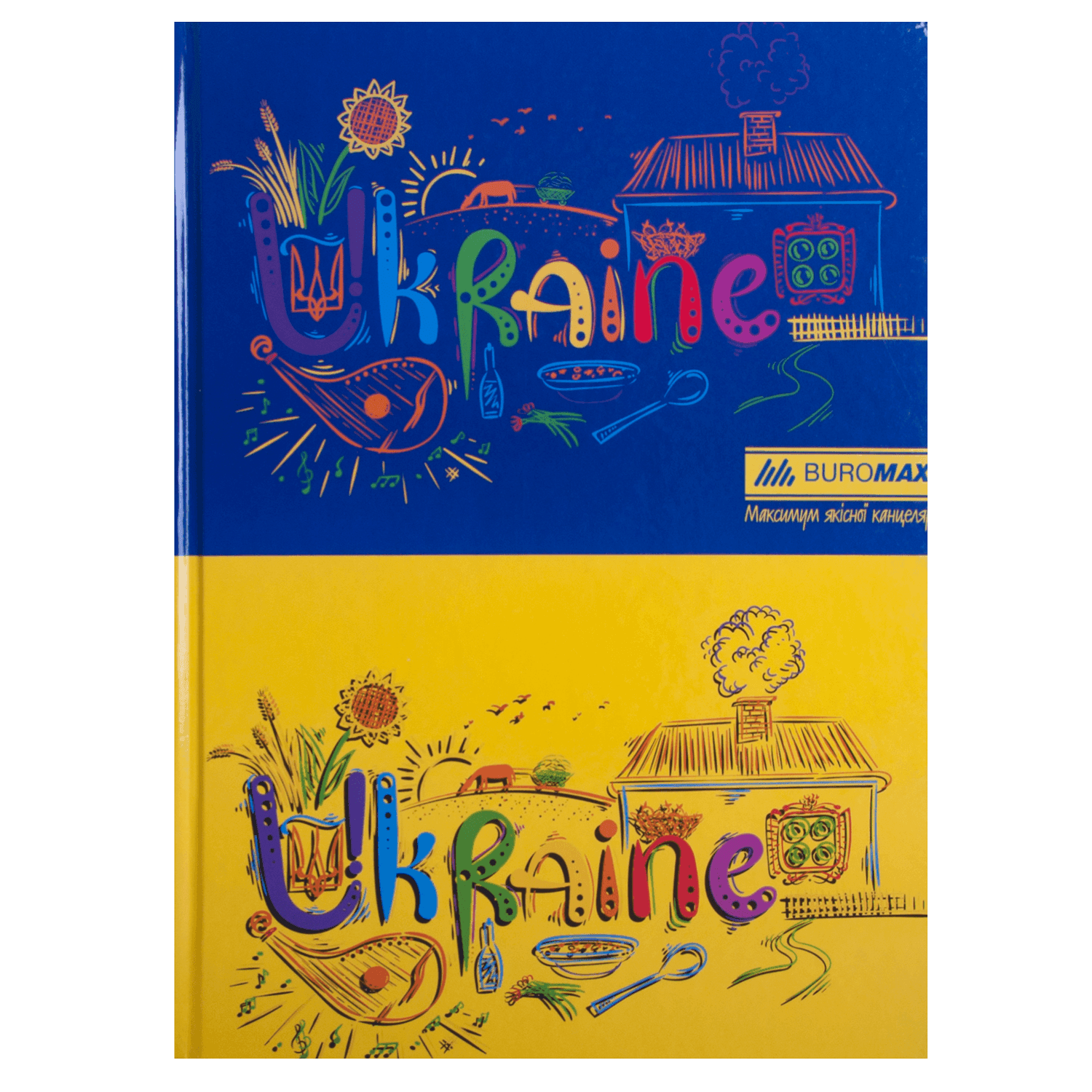 Блокнот Книга А4 96 арк кліт тверда обкл Українська символіка BM.2400-38 BUROMAX