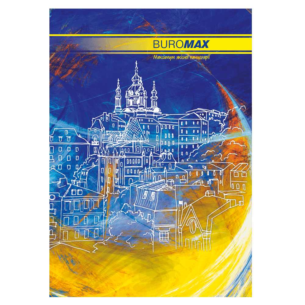 Блокнот Книга А4 96 арк лінія тверда обкл Українська символіка BM.2401 BUROMAX
