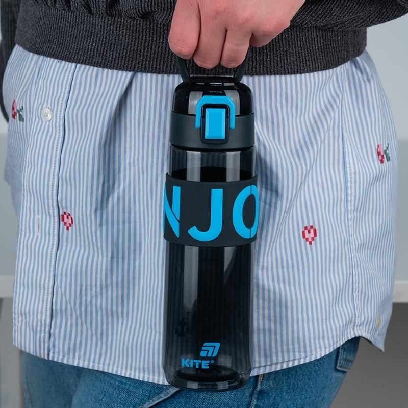 Пляшечка для води 680 мл чорно-блакитна K25-1233-2 Kite