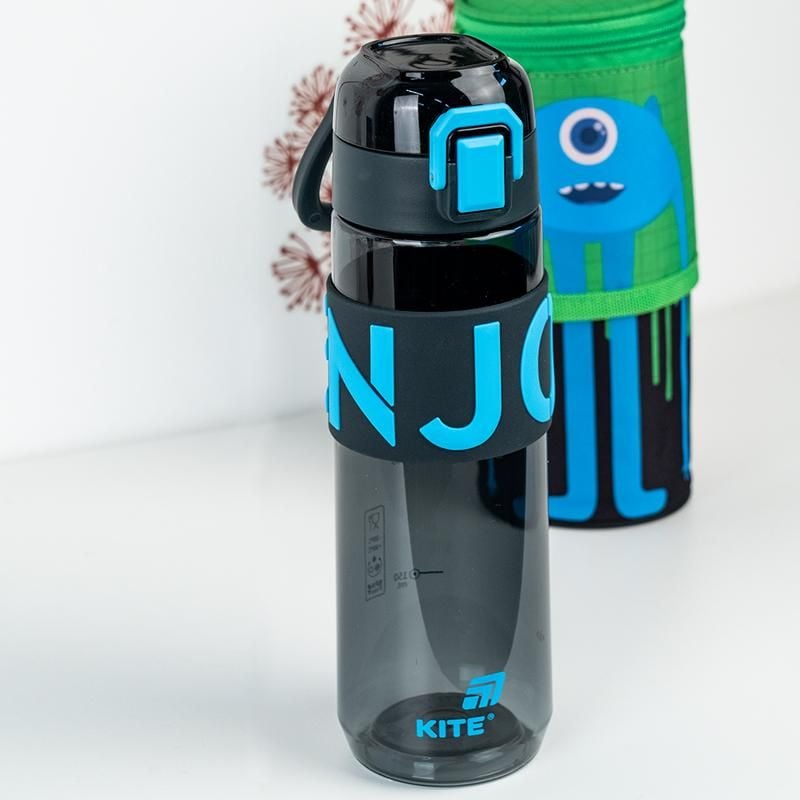 Пляшечка для води 680 мл чорно-блакитна K25-1233-2 Kite