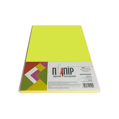 Папір принтерний 100 арк 4 кольори флюоресцентний TU Mondi