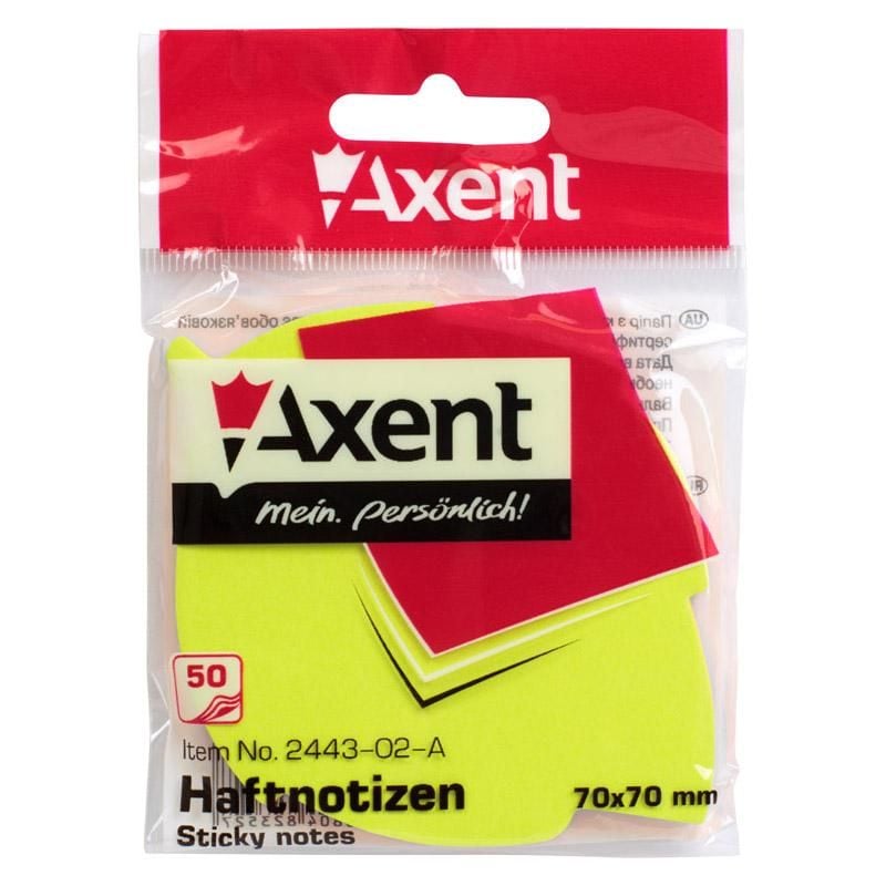 Папір стікер фігурний 5 кол 50арк листок 2443-02 Axent