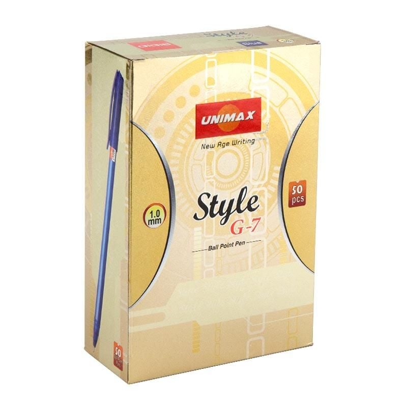 Ручка кулькова G7-2 синя 1,0 мм (50 шт/уп) UX-102-02 UNIMAX