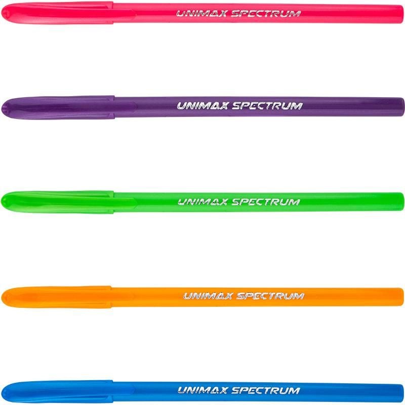 Ручка масляна Spectrum Fashion 1,0 мм синя асорті (50 шт/уп) UX-135-02 UNIMAX
