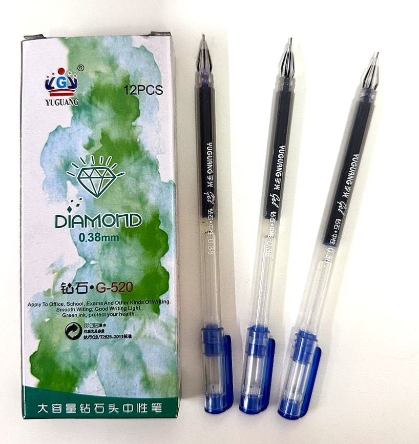 Ручка гелева 0,38 мм синя Yuguang gel (12 шт/уп) S-2490 Schreiber