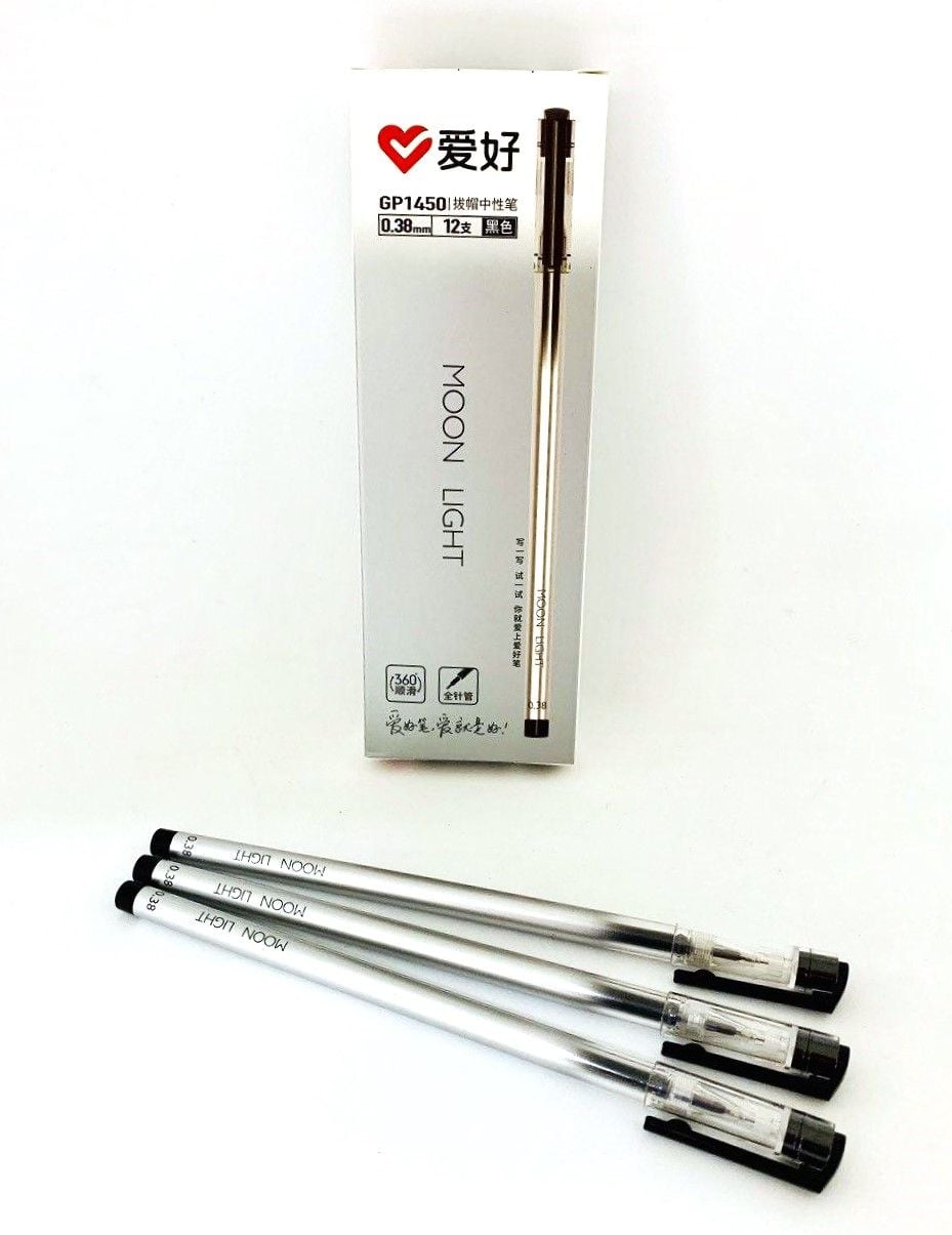 Ручка гелева 0,38 мм чорна Moon Light (12/144) GP-1450 AIHAO