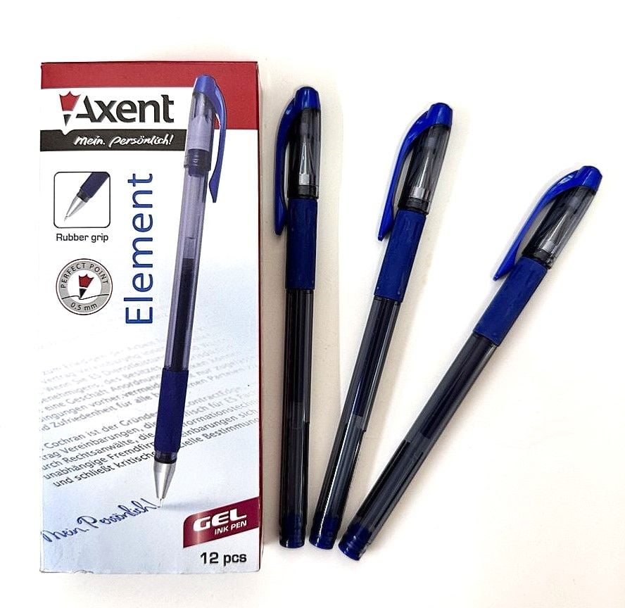 Ручка гелева 0,5 мм Element синя AG 1032-02 Axent
