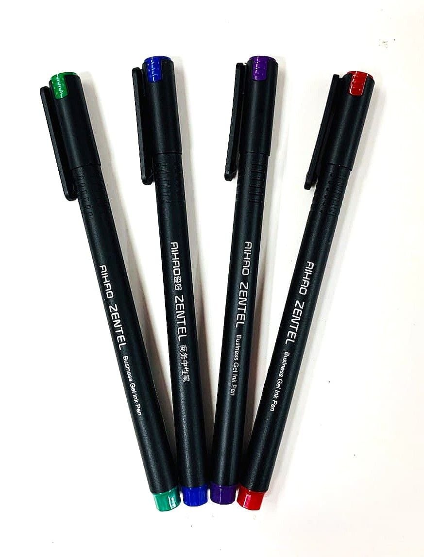 Ручка гелева 0,5 мм синя, чорна (12/144) AH-8620 AIHAO