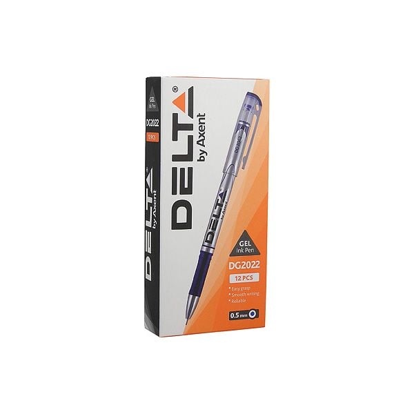 Ручка гелева 0,5мм синя (12 шт/уп) DG2022 Delta by Axent