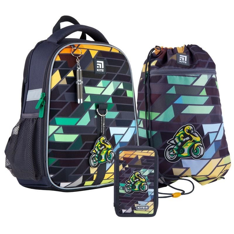 Рюкзак 12 л + пенал + сумка для взуття Motobike SET-K21-555S-2 Kite