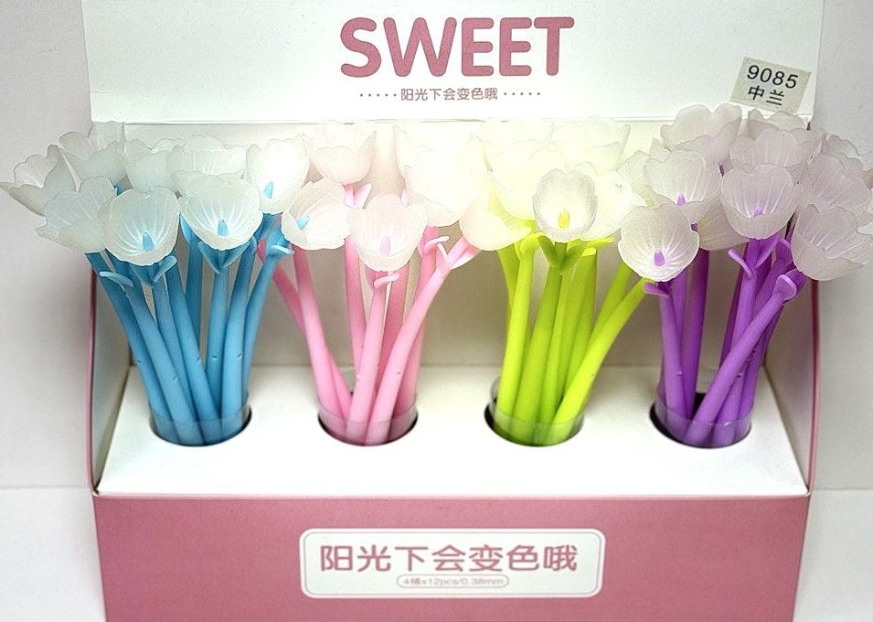 Ручка гелева змінює колір Квіти відкритий бутон 9085 AIHAO