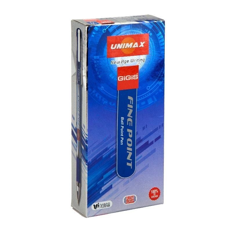 Ручка кулькова Fine point червона 0,7 мм (12 шт/уп) UX-110-06 UNIMAX