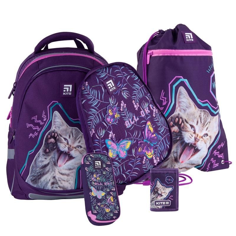 Рюкзак набір + пенал + сумка для взуття + гаманець зі змінною панеллю SET-K21-700M(2p)-3 Kite