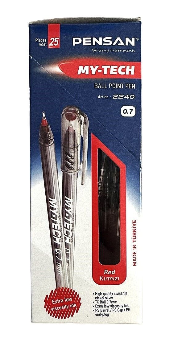 Ручка кулькова My-Tech 0,7мм червона (25 шт/уп) 2240 PENSAN