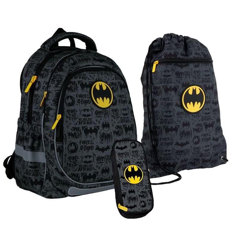 Рюкзак набір + пенал + сумка для взуття Batman SET-DC21-700M-1 Kite