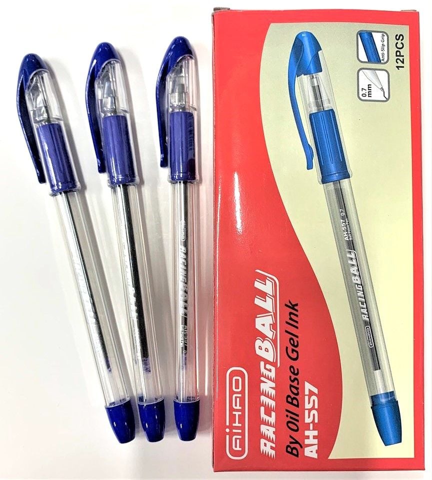 Ручка кулькова кулькова прозорий пластмасовий корпус 0,7 мм (12 шт/уп) AH-557 AIHAO