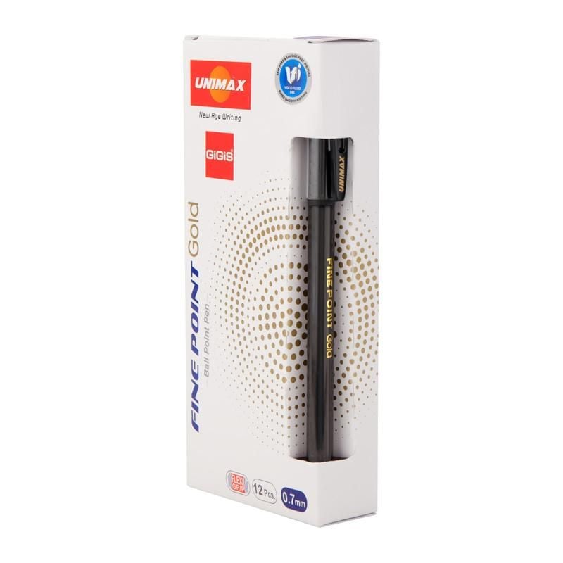 Ручка масляна Finepoint чорна (12 шт/уп) UX-139-01 UNIMAX