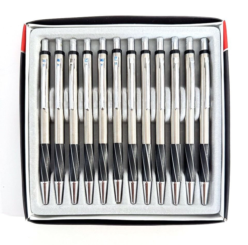 Ручка кулькова металева автоматична, товстий стрижень (12 шт/уп) AH-1004 AIHAO