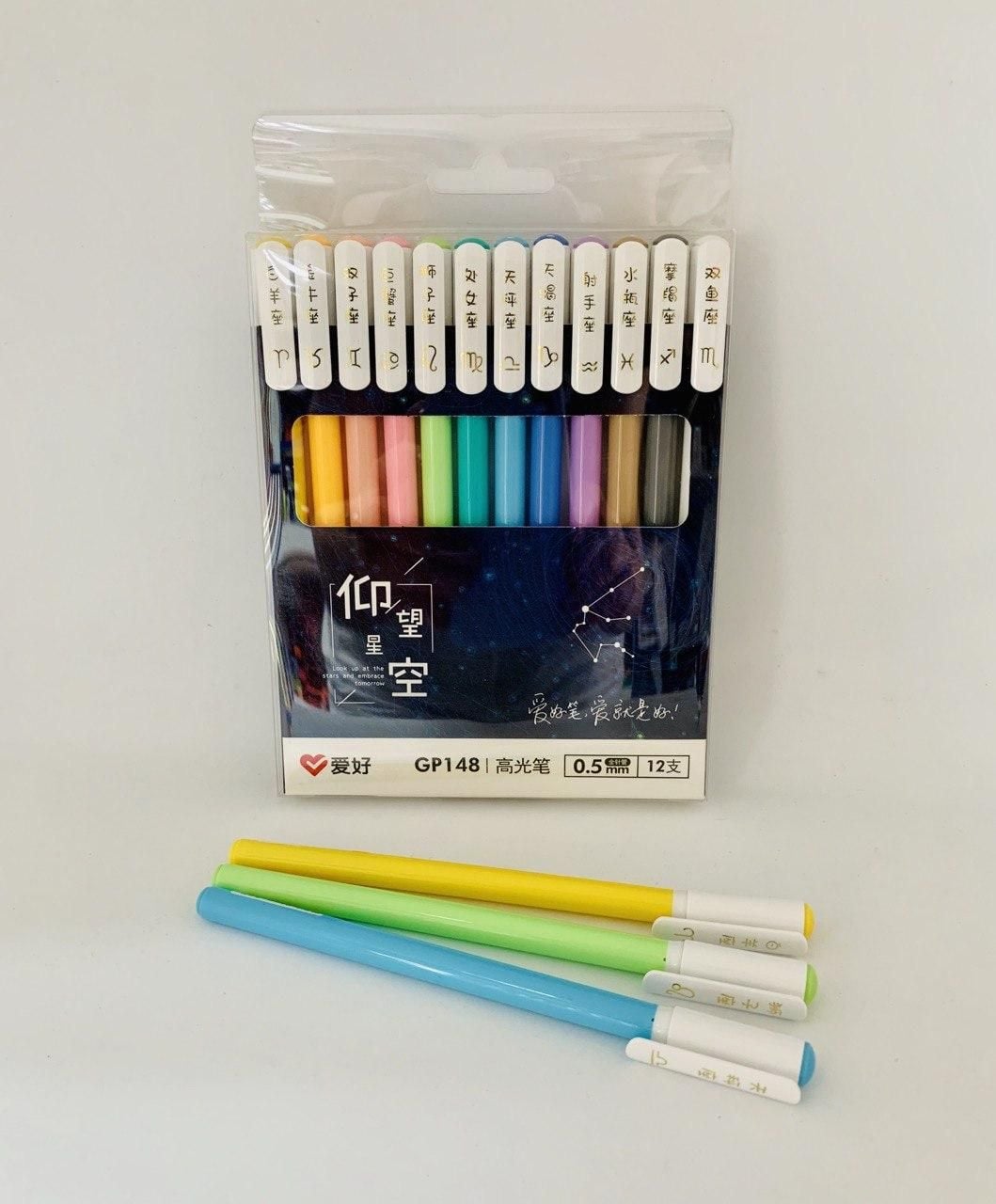 Набір ручок гелевих Сузіря, пастельні відтінки 12 кол GP 148-12 AIHAO