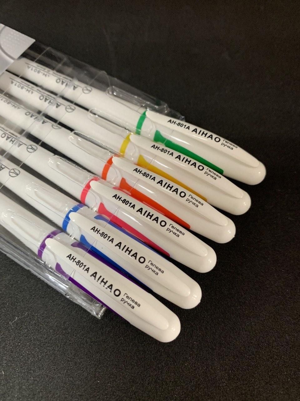 Набір ручок гелевих 6кол (24 пач/уп) AH-801A-6 AIHAO