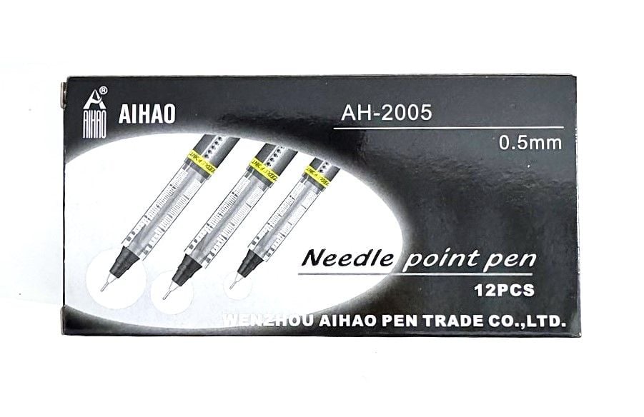 Ручка ролер синя, чорна (12 шт) AH-2005 AIHAO