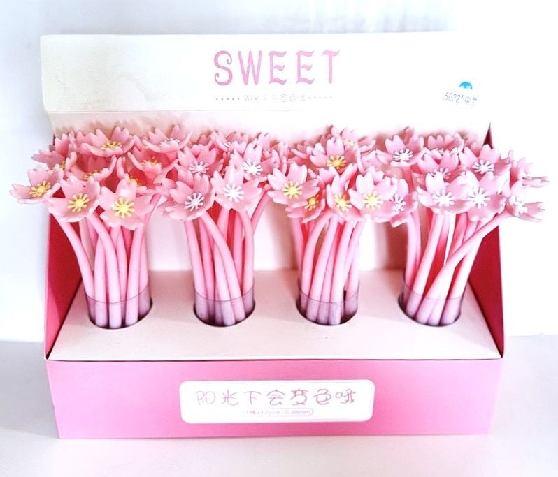 Ручка гелева рожева квітка (48 шт/уп) CS-5032 AIHAO