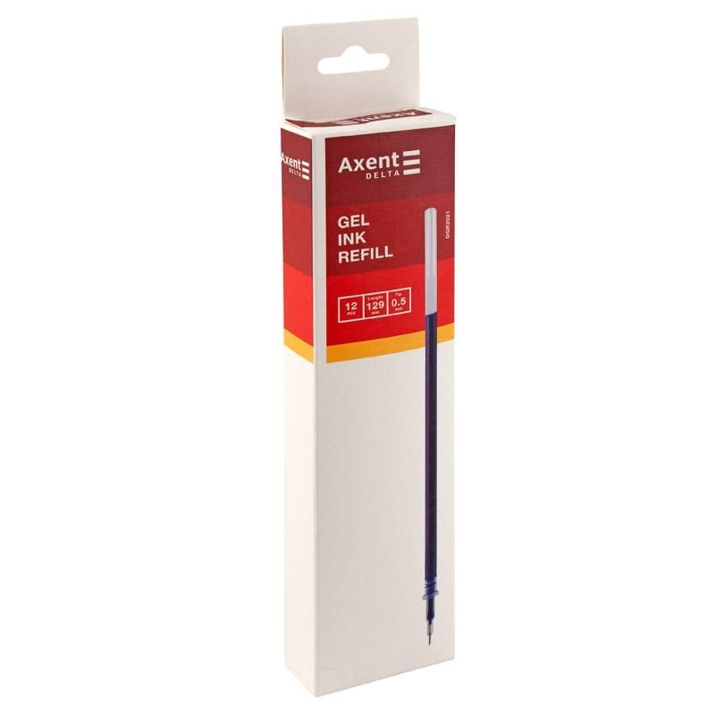 Стрижні гелеві чорні  0,5 мм, довжина 129 мм (12 шт/уп) DGR2021-01 Delta by Axent