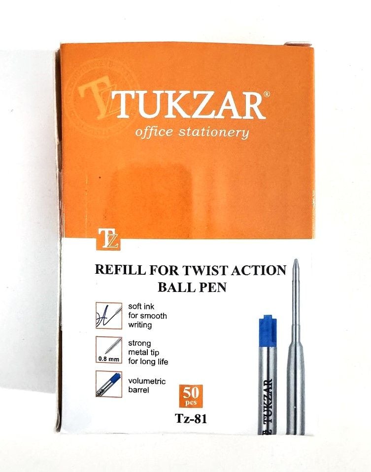 Стрижні кулькові обємні металеві; для авторучок із поворотним механізмом, товщина - 0,8 мм; довжина - 98 мм TZ-81 TUKZAR
