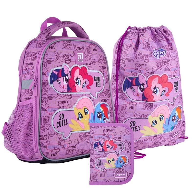 Рюкзак 12 л + пенал + сумка для взуття Little Pony SET-LP21-555S Kite